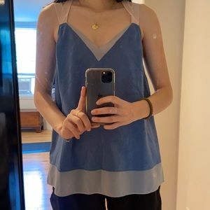 Blue color-blocked tank top NWT